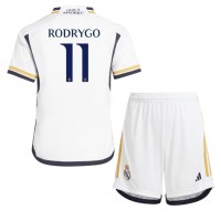 Real Madrid Rodrygo Goes #11 Hjemmedraktsett Barn 2023-24 Kortermet (+ Korte bukser)